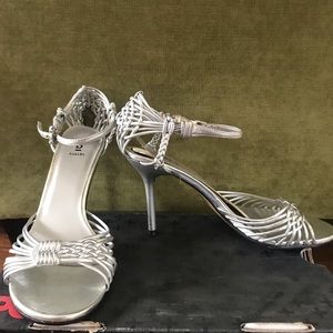 Silver high heels